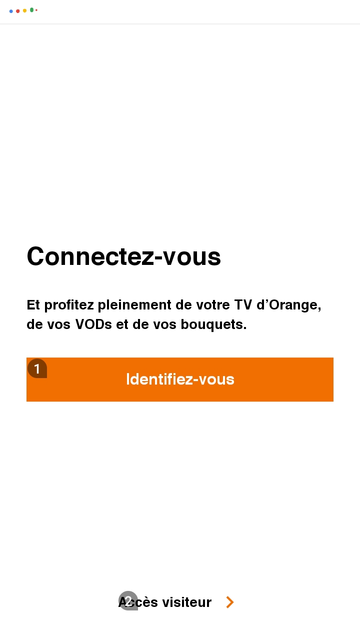 Orange TV application screenshot with Voice Access enabled, each interactive element being associated with a number